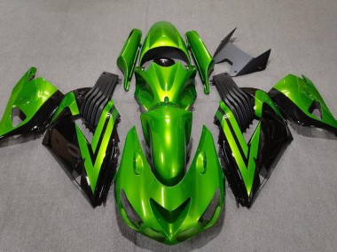 Vert Vif & Noir 06-11 Kawasaki ZX14R Carénage