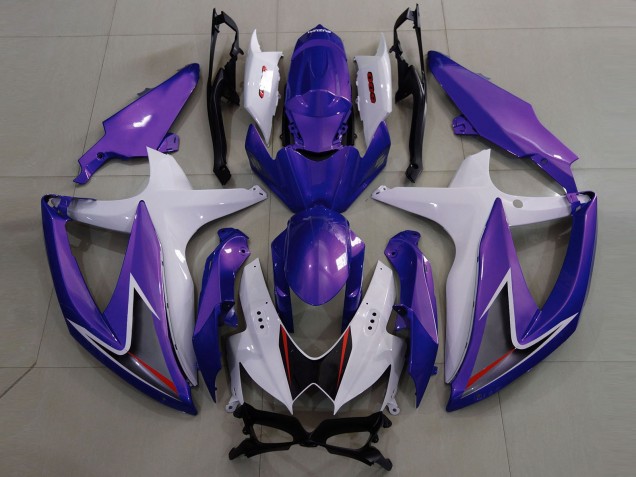 Violet Brillant & Blanc 08-10 Suzuki GSXR 600-750 Carénage Violet Brillant & Blanc 08-10 Suzuki GSXR 600-750 Carénage