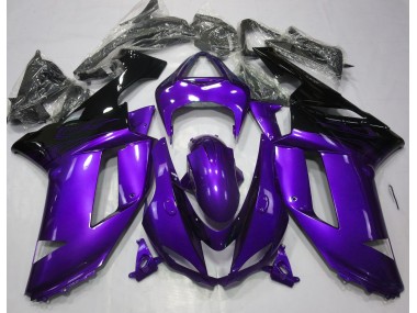 Violet Brillant & Noir 07-08 Kawasaki ZX6R Carénage