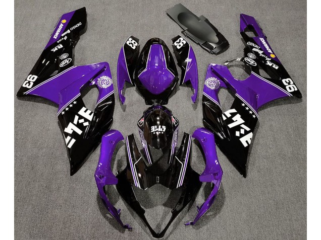 Violet Brillant & Noir Personnalisé 05-06 Suzuki GSXR 1000 Carénage Violet Brillant & Noir Personnalisé 05-06 Suzuki GSXR 1000 Carénage