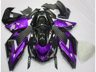Violet Brillant & Noir Uni 06-11 Kawasaki ZX14R Carénage