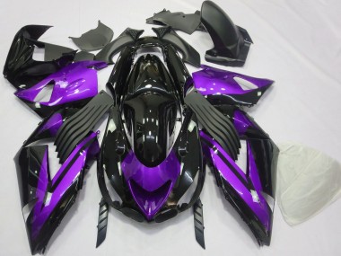 Violet Brillant & Noir Uni 06-11 Kawasaki ZX14R Carénage