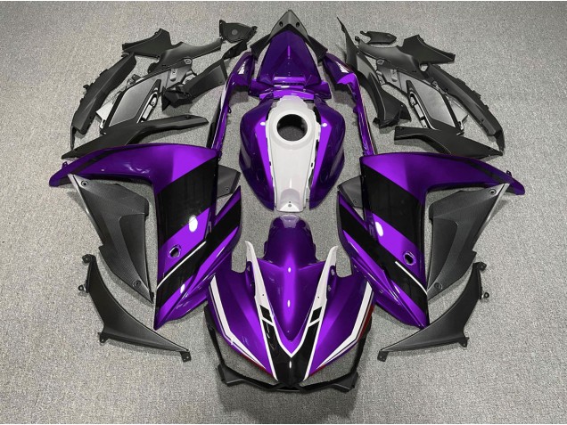 Violet Noir & Blanc 15-18 Yamaha R3 Carénage Violet Noir & Blanc 15-18 Yamaha R3 Carénage