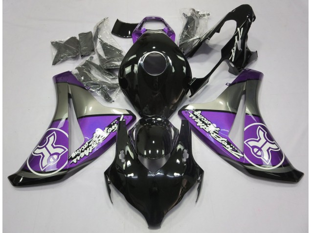 Violet Sur Noir Personnalisé 08-11 Honda CBR1000RR Carénage Violet Sur Noir Personnalisé 08-11 Honda CBR1000RR Carénage