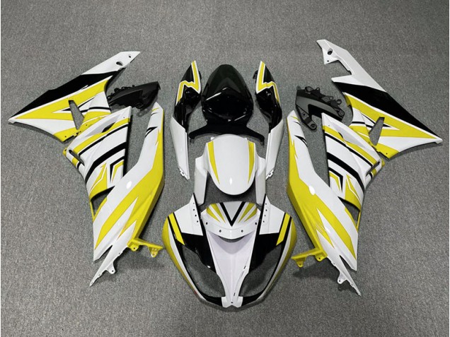 Zag Jaune Blanc & Noir 09-12 Kawasaki ZX6R Carénage Zag Jaune Blanc & Noir 09-12 Kawasaki ZX6R Carénage