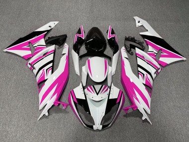 Zag Rose Blanc & Noir 09-12 Kawasaki ZX6R Carénage