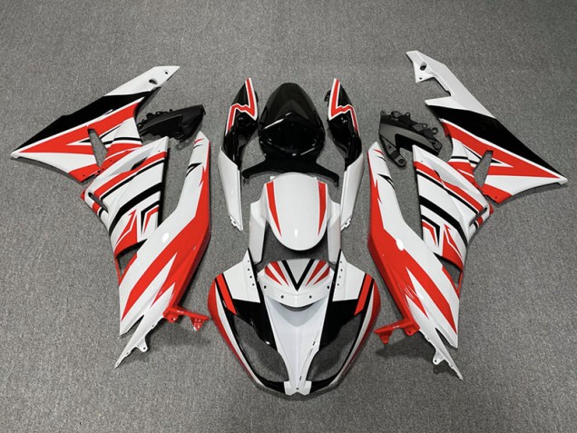 Zag Rouge Blanc & Noir 09-12 Kawasaki ZX6R Carénage Zag Rouge Blanc & Noir 09-12 Kawasaki ZX6R Carénage