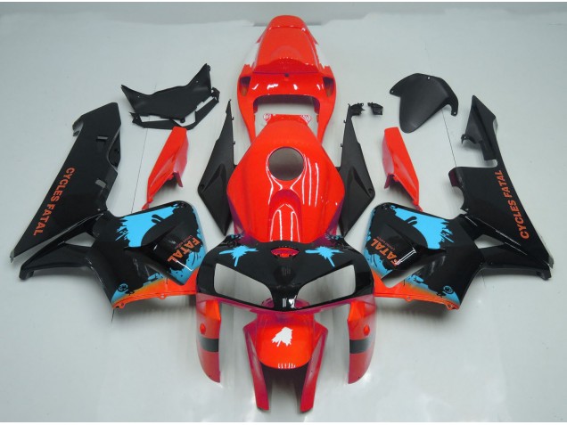 Éclaboussures Bleu Clair Sur Rouge 05-06 Honda CBR600RR Carénage Éclaboussures Bleu Clair Sur Rouge 05-06 Honda CBR600RR Carénage