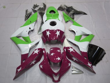 Étoiles & Rayures Vertes & Marron 07-08 Honda CBR600RR Carénage