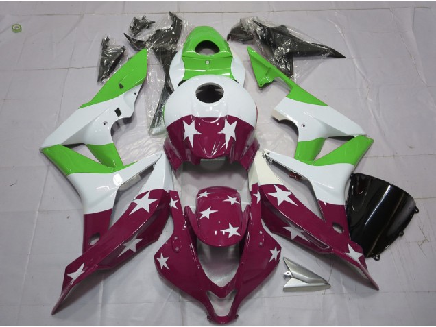 Étoiles & Rayures Vertes & Marron 07-08 Honda CBR600RR Carénage Étoiles & Rayures Vertes & Marron 07-08 Honda CBR600RR Carénage